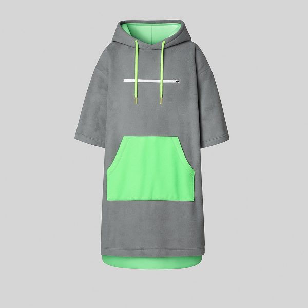 CR1 Changing Robe Hooded Warm Poncho Grey