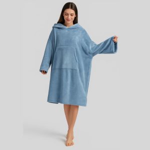 Changing Robe Hooded Warm Poncho Long Sleeve