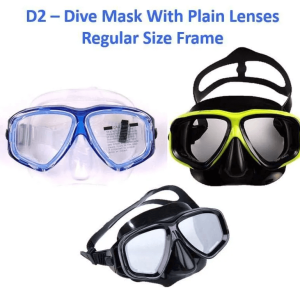 Dive Mask With Plain Lenses Regular Size Frame