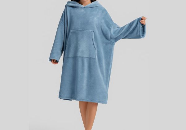 Changing Robe Hooded Warm Poncho Long Sleeve